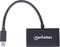 Černý Manhattan adaptér s USB-C konektorem a HDMI zásuvkou umožňuje připojení zařízení s HDMI portem.