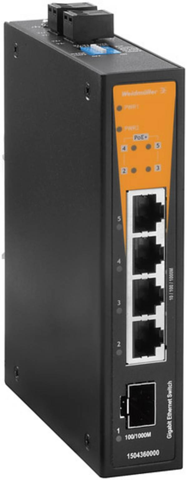 Weidmüller 1504380000 IE-SW-BL05T-1GS-4GTPOE průmyslový ethernetový switch  10 / 100 / 1000 MBit/s funkce PoE