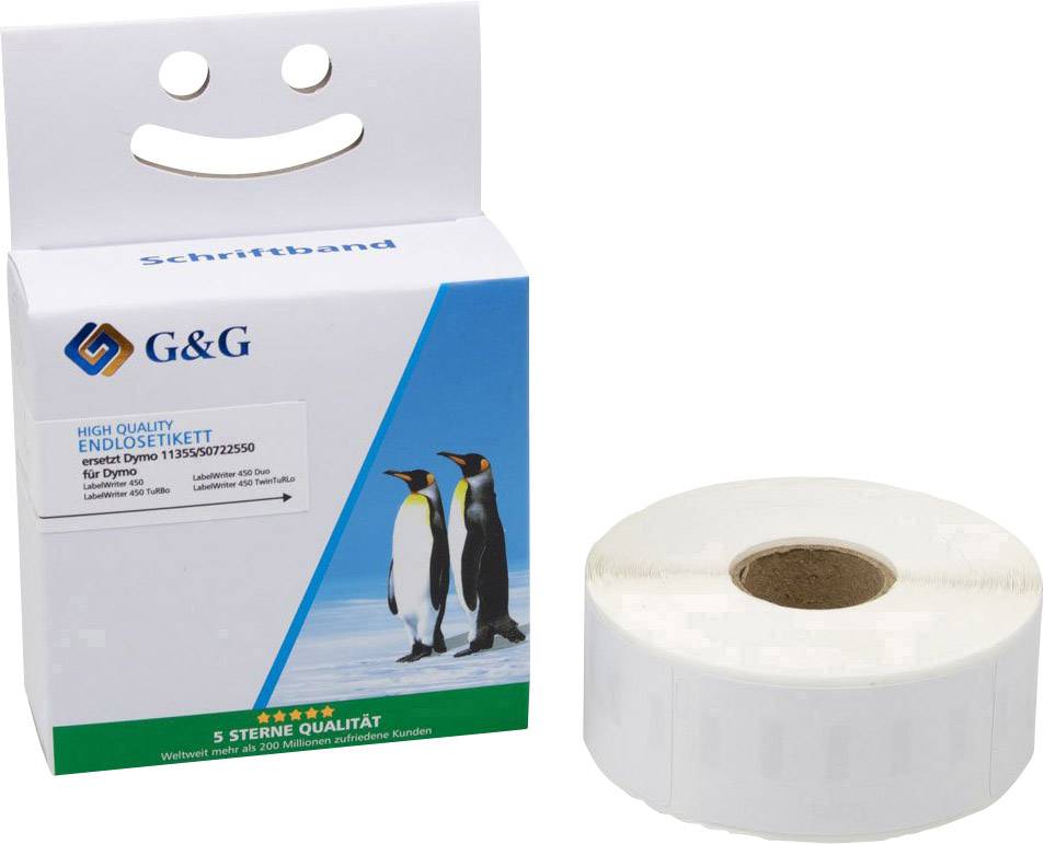 G&G náhradní DYMO 11355, S0722550 51 x 19 mm papír bílá 500 ks přemístitelné univerzální etikety 15563