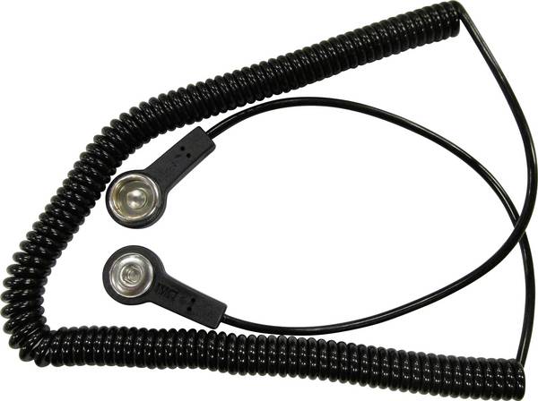 BJZ C E-191 086 ESD zemnicí kabel   2.40 m tlačítko 10,3 mm, tlačítko 4 mm