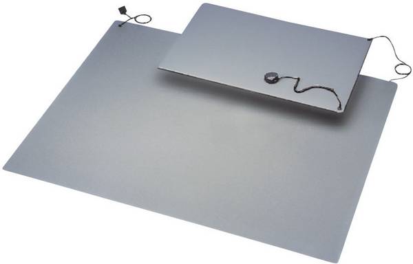 BJZ C-184 105P 10,3 ESD set rohoží šedá (d x š) 900 mm x 600 mm včetně zemnicího náramku , vč. zemnicí zástrčky, vč. zemnicího kabelu, včetně spojovacího vedení
