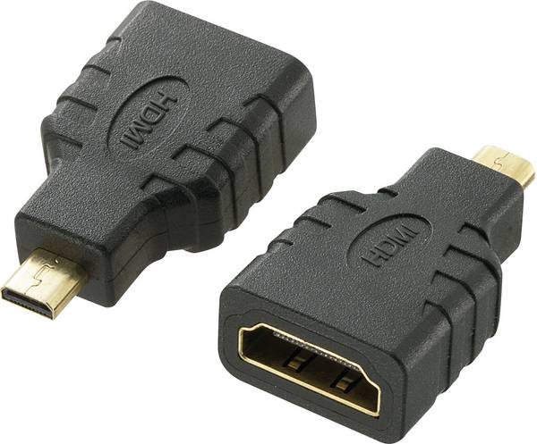 SpeaKa Professional SP-7870184 HDMI adaptér [1x micro HDMI zástrčka D - 1x HDMI zásuvka] černá pozlacené kontakty, Audio Return Channel