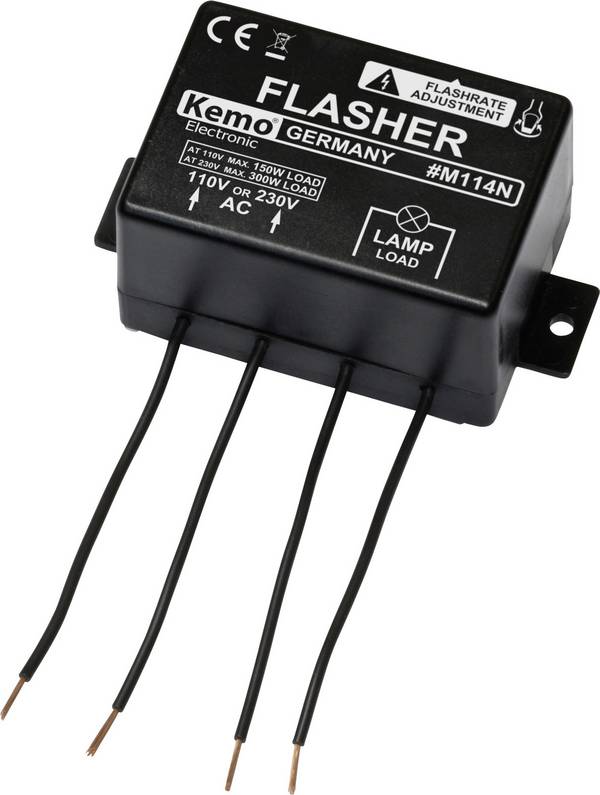Kemo M114N  sada přerušovaného světelného signálu Provedení (stavebnice/hotový modul): hotový modul 110 V/AC, 230 V/AC
