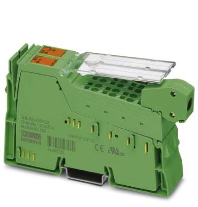 Zelený elektronický modul, obdélníkového tvaru, s konektorovými spoji a průhledným krytem. Má certifikační a ověřovací značení.