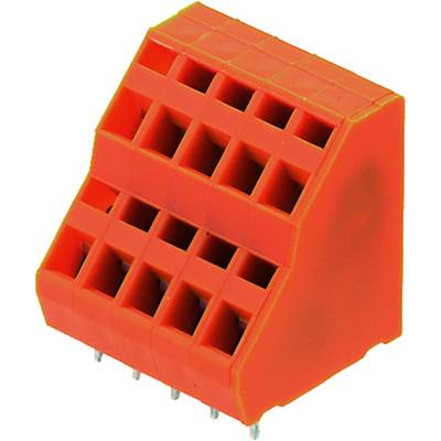 Oranžový vícebodový konektor vhodný pro elektronické obvody a propojení zařízení.