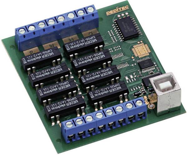 Deditec USB-RELAIS-8_A USB-RELAIS-8_A výstupní modul USB Počet reléových výstupů: 8
