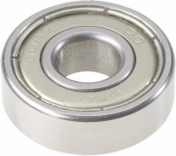 UBC Bearing 608 2Z radiální drážkované kuličkové ložisko Ø otvoru 8 mm vnější Ø 22 mm počet otáček (max.) 30000 ot./min