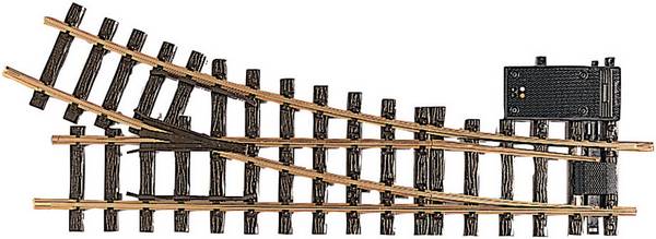 16050 kolej G LGB   výhybka, elektrická, pravá 440 mm 22.5 ° 1243 mm 1 ks