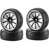 Kompletné kolesá On-Road Carson Modellsport 900080 pre cestný model, 66 mm, 1:10, 4 ks, čierna