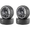 Kompletné kolesá On-Road Carson Modellsport 900084 pre cestný model, 66 mm, 1:10, 4 ks, čierna