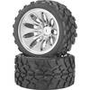 Kompletné kolesá Dirty Carson Modellsport 900047 pre truggy, 102 mm, 1:10, 2 ks, chróm