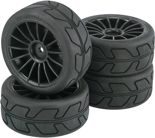 Reely 1:10 silniční model  kompletní kola Speed 15paprskový černá 4 ks