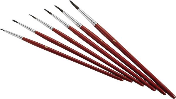 ZAHN Pinsel modelářský štětec  Jemné vlasy  6dílná