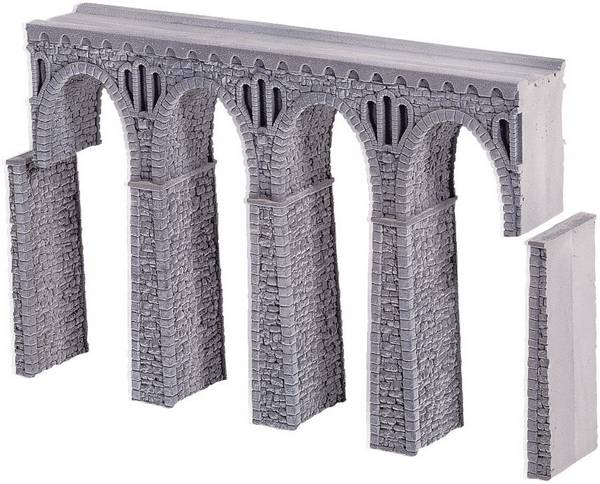 NOCH 34860 N  viadukt z lámaného kamene 1kolejný  (d x š x v) 198 x 26 x 136 mm