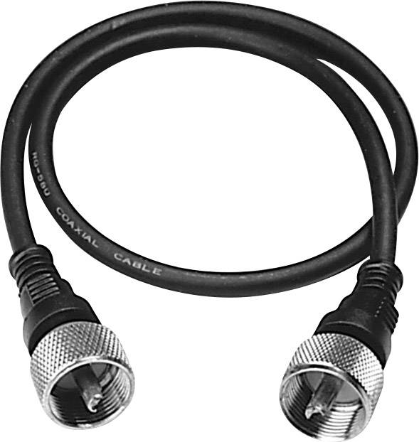 Koaxiální kabel se dvěma konektory, vhodný pro TV nebo internetové připojení. Robustní a flexibilní, ideální pro domácí sítě.