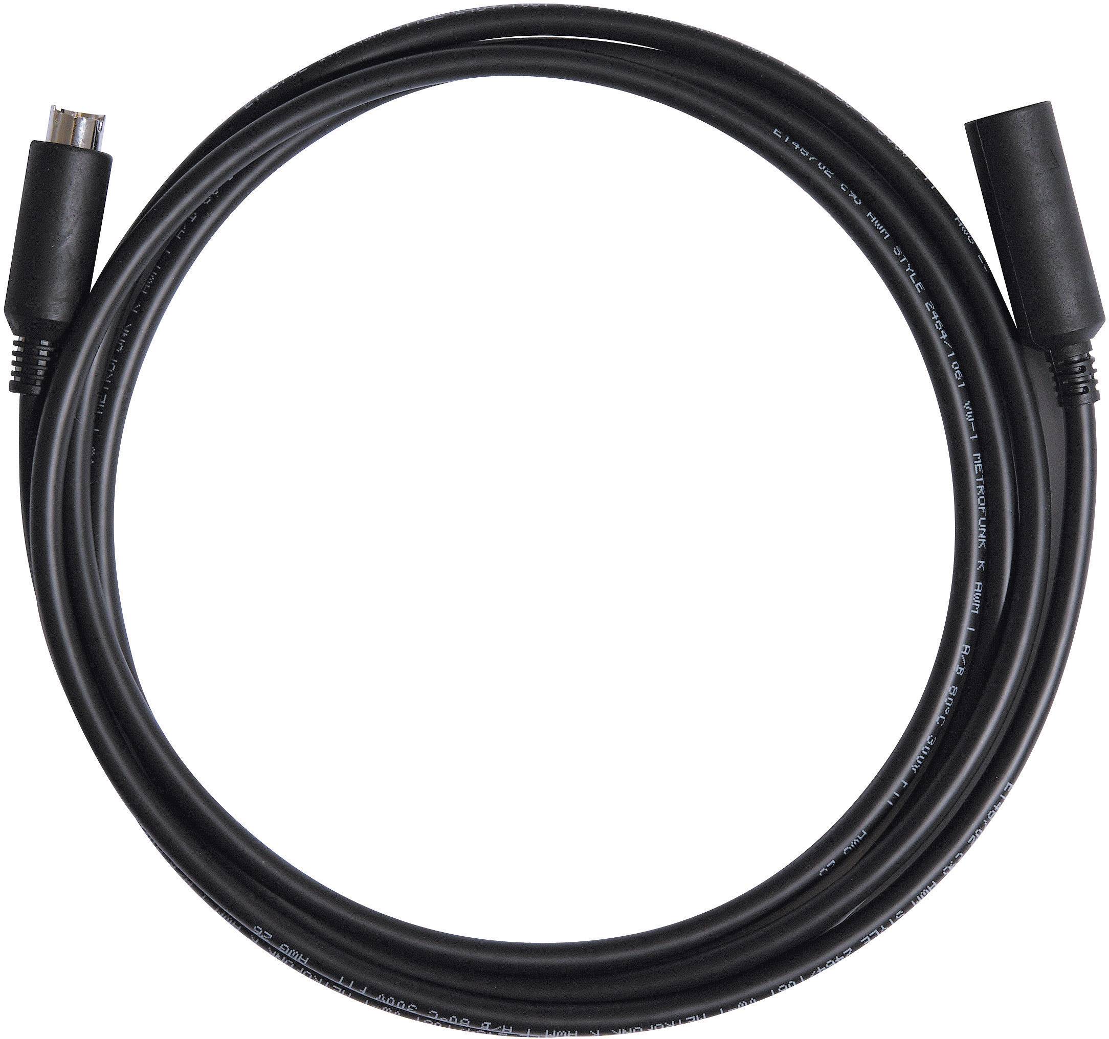 Černý kulatý HDMI kabel se zástrčkami na obou koncích, umístěný na bílém pozadí. Primárně používaný pro video a audio připojení.