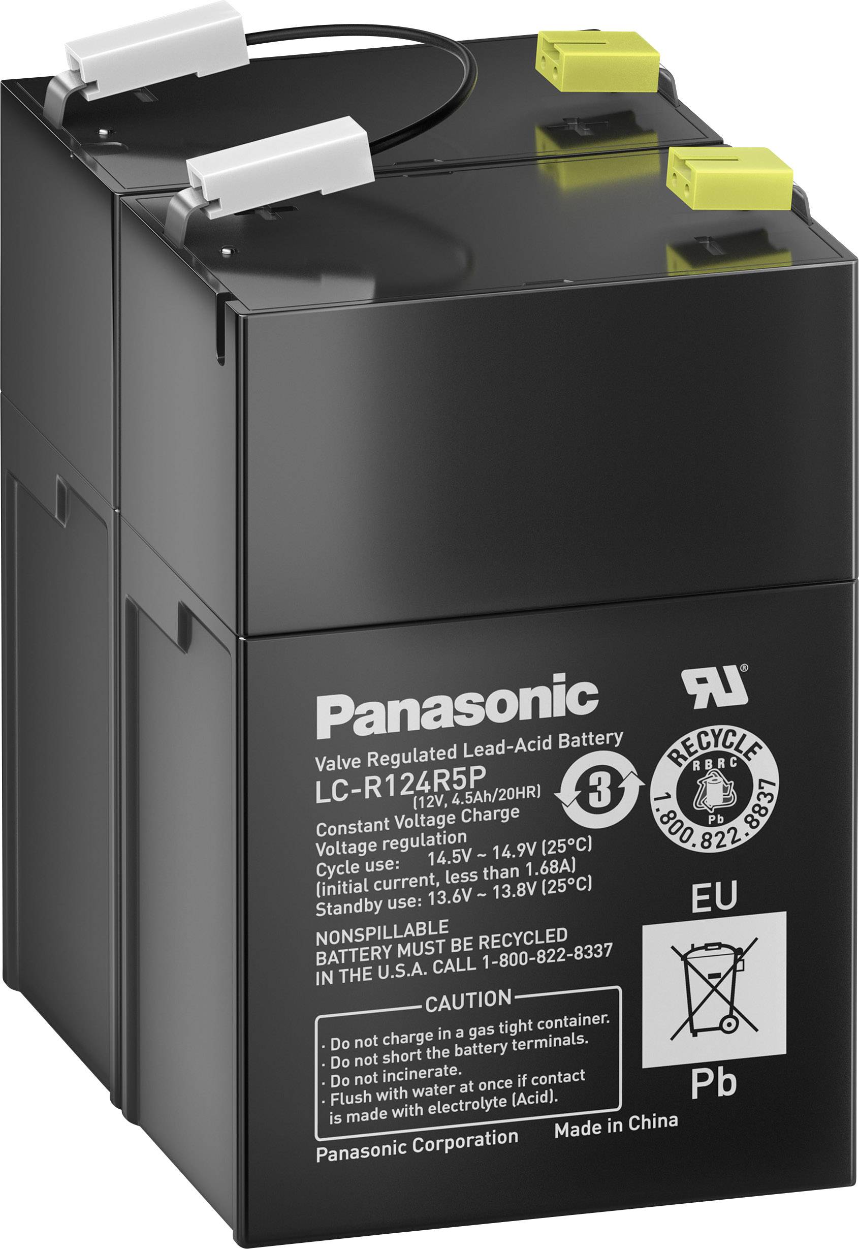 Panasonic 12 V 4,5 Ah LCR124R5PD olověný akumulátor 12 V
