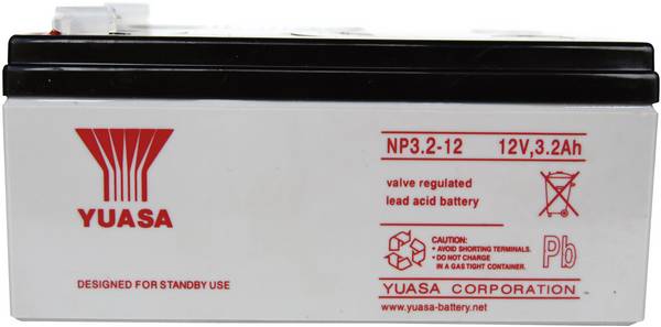 Yuasa NP3.2-12 NP3.2-12 olověný akumulátor 12 V 3.2 Ah olověný se skelným rounem (š x v x h) 134 x 64 x 67 mm plochý konektor 4,8 mm bezúdržbové