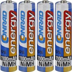 Mikrotužkový akumulátor typu AAA Ni-MH Conrad energy HR03 251111, 1100 mAh, 1.2 V, 4 ks