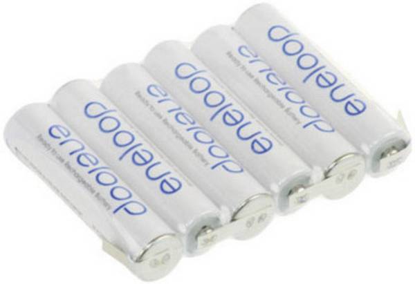 Panasonic eneloop Reihe F1x6 Akupack 6 x AAA pájecí špička ve tvaru U Ni-MH 7.2 V 750 mAh
