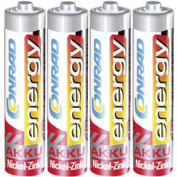 Mikrotužkový akumulátor typu AAA Ni-Zn Conrad energy HR03 550 mAh 1.6 V 4 ks