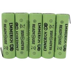 Akupack - sada nabíjacích batérií Ni-MH 5 mignon (AA) spájkovacia špička v tvare Z Emmerich ReadyToUse 5AA-ZLF 255070, 2200 mAh, 6 V