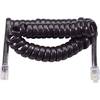 Spirálový kabel zástrčka RJ10 4p4c ⇔ zástrčka RJ10 4p4c, 2 m, černá