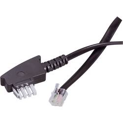 TAE, RJ11 fax kabel Basetech BT-1602123, 10.00 m, černá