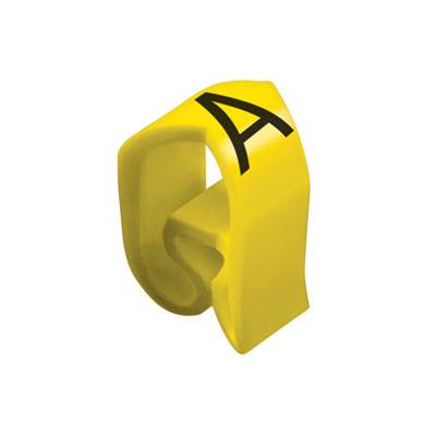 Žluté trojrozměrné písmeno 'A'.
