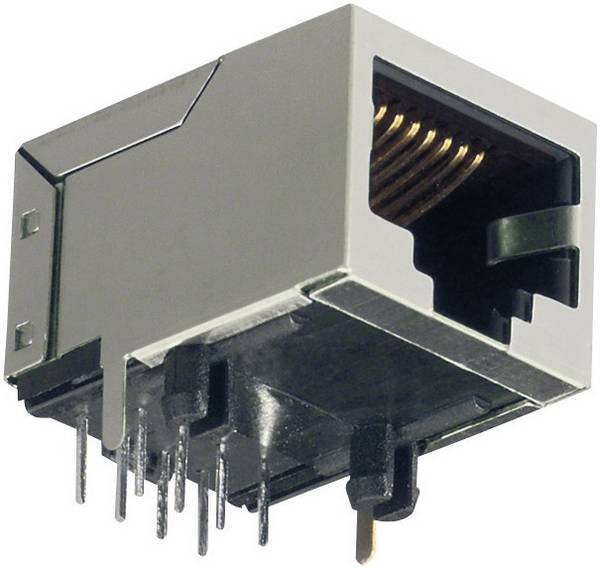 BKL Electronic 143206, zásuvka, zahnutá, počet pólů: 8P8C, šedá, 1 ks