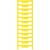 Žlutý, vertikální žebřík s dvanácti příčkami před bílým pozadím.