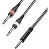 Kabel 1x stereo jack (M) 6,3 mm / 2x mono jack (M) 6,3 mm, 2,5 m