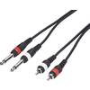 Double Line kabel 2x cinch (M) / 2x jack (M) 6,3 mm, 5 m