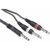 Kabel 1x stereo jack (M) 6,3 mm / 2x mono jack (M) 6,3 mm,5 m