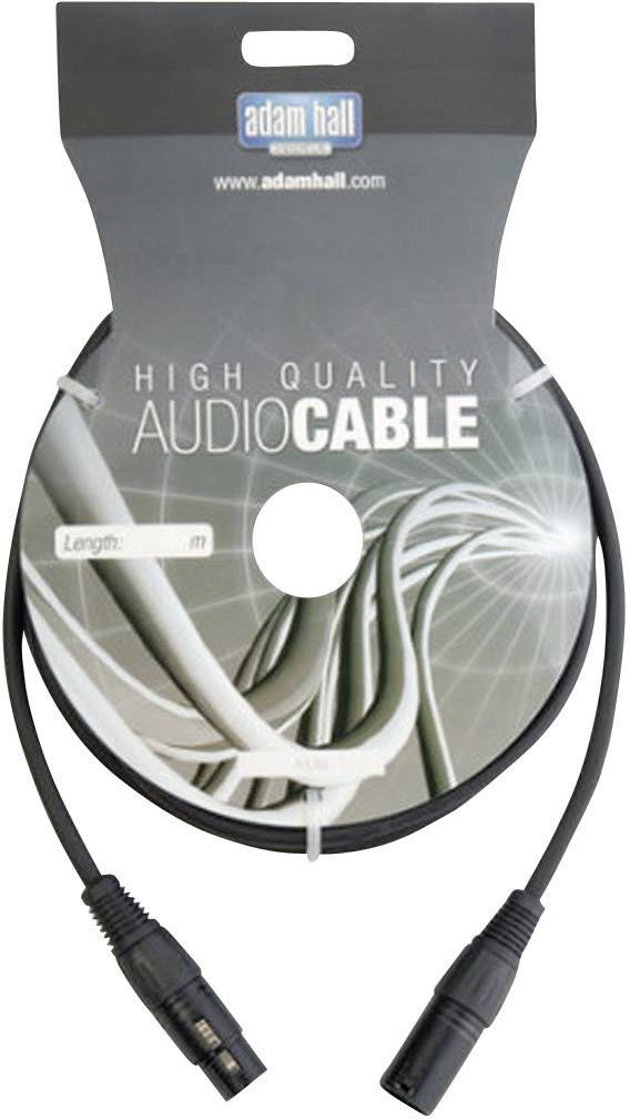 Obal audiokabeálu s nápisem 'Kabel špičkové kvality pro audio', zobrazující XLR kabel s konektory samec a samice.
