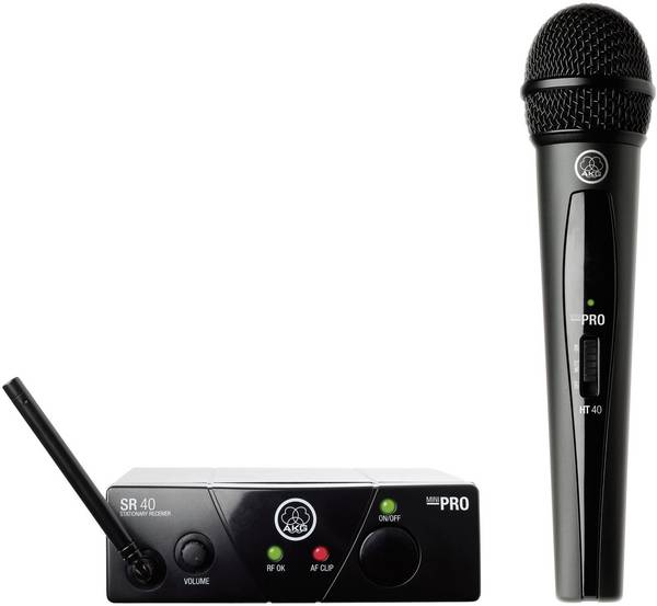 ruční sada bezdrátového mikrofonu AKG WMS40Mini Vocal Set ISM1 Druh přenosu:bezdrátový spínač