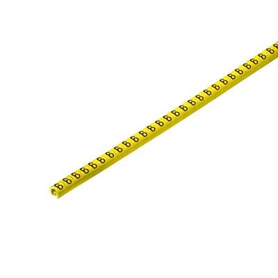 Žlutá tužka s nápisem 'B' několikrát vytištěným, umístěná diagonálně před bílým pozadím.