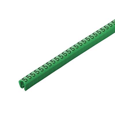Zelená páska pro značení kabelů s opakovaným potiskem čísla '5'.