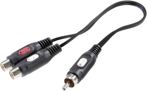 SpeaKa Professional SP-7869820  cinch audio Y adaptér [1x cinch zástrčka - 2x cinch zásuvka] černá