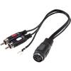 Cinch/DIN adaptér SpeaKa Professional, diodová zásuvka 5pól. (DIN) / 2x cinch zástrčka