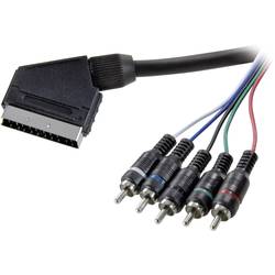 Kabelový adaptér SpeaKa Professional, SCART/cinch TV, černá, 2,5 m
