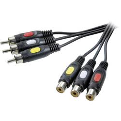 Prodlužovací kabel 3x cinch - 3x cinch SPEAKA, 5 m, černá