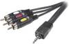 SpeaKa Professional jack / kompozitní cinch AV kabel [1x jack zástrčka 3,5 mm - 3x cinch zástrčka] 2 m černá