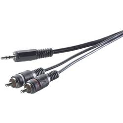 Připojovací kabel SpeaKa, jack zástr. 3.5 mm/cinch zástr., černý, 0,3 m