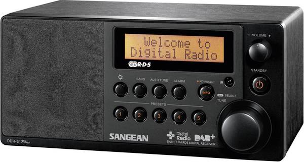 Sangean DDR-31+ DDR-31+ stolní rádio, DAB+, FM, AUX, černá