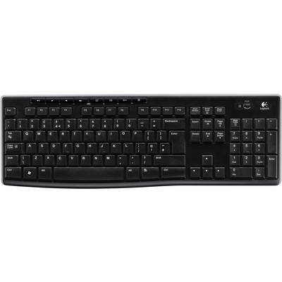 Logitech K270 Wireless Keyboard bezdrátový klávesnice německá, QWERTZ černá odolné proti stříkající vodě