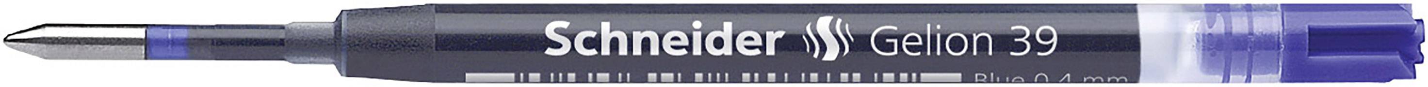 Modrá propiska s nápisem 'Schneider Gelion 39'.