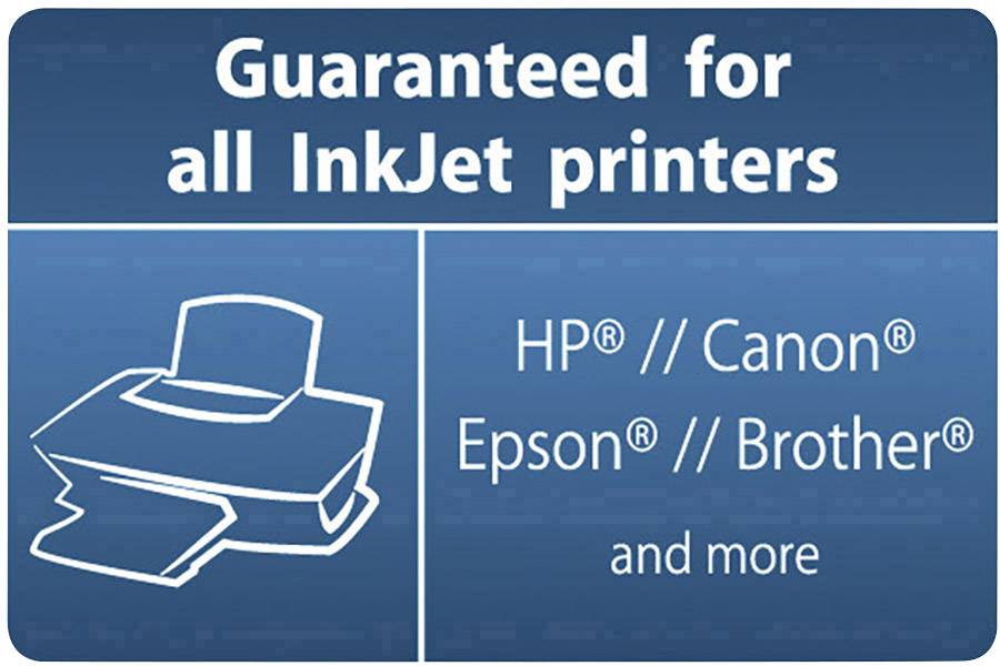 "Záruka pro všechny inkoustové tiskárny" s náčrtem tiskárny. Značky: HP, Canon, Epson, Brother a další.