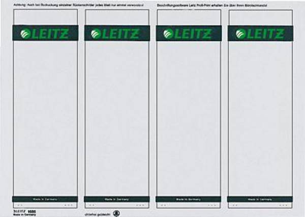 Leitz štítky složek 1685-20-85 61 x 191 mm papír šedá trvalé 100 ks