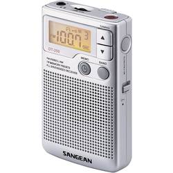 FM vreckové rádio Sangean DT-250, MW, UKW, strieborná